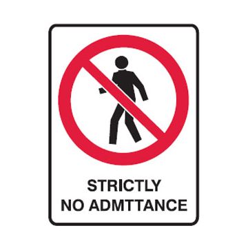 No Entry Picto Strictly No Admittance Sign