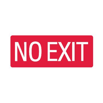 No Exit Sign - 450mm (W) x 180mm (H), Metal