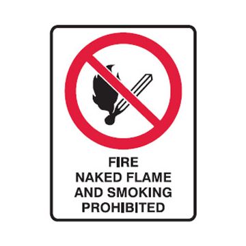 No Flames Picto Fire, Naked Flame And Smoking Prohibited Sign