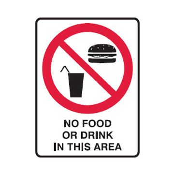 No Food Picto No Food Or Drink In This Area Sign