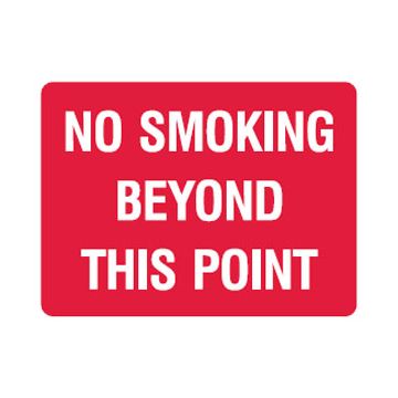 No Smoking Beyond This Point Sign - 300mm (W) x 225mm (H), Self-Adhesive Vinyl