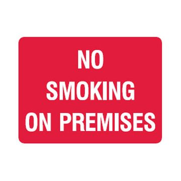 Picto No Smoking On Premises Sign - 450mm (W) x 300mm (H), Metal
