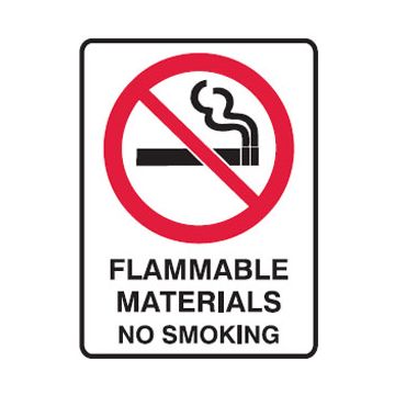 Prohibition Sign - No Smoking Picto Flammable Materials No Smoking 