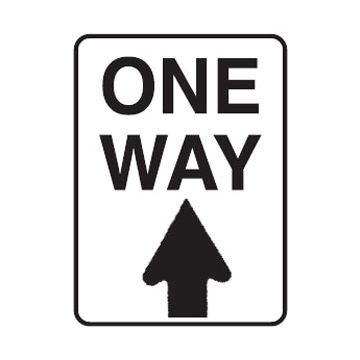 One Way Arrow Forward Sign - 450mm (W) x 750mm (H), Aluminium, Class 2 (100) Reflective