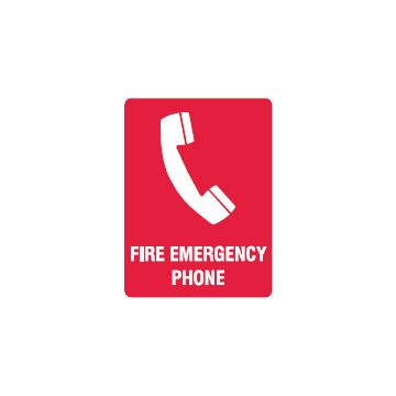 Phone Picto Fire Emergency Phone Sign - 225mm (W) x 300mm (H), Metal