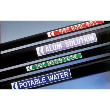 Lab Waste Pipe Markers Black - H31mm x W475mm