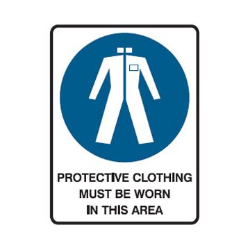 	Mandatory Sign - Protective Clothing Picto Protective Clothing Must Be Worn In This Area