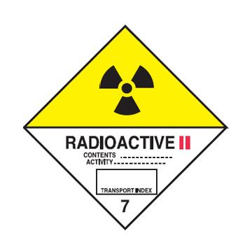 Dangerous Goods Diamond Sign - Radioactive II Class 7.2