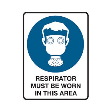 Mandatory Sign -Respirator Picto Respirator Must Be Worn In This Area 
