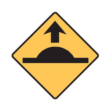 Road Hump Ahead Sign - 600mm (W) x 600mm (H), Aluminium, Class 2 (100) Reflective