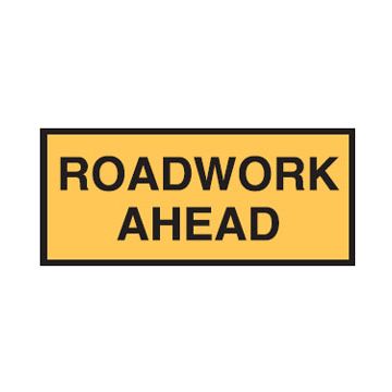 Roadwork Ahead Sign - 1800mm (W) x 600mm (H), Metal