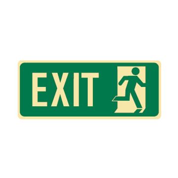 Running Man Picto Exit Sign - 450mm (W) x 180mm (H), Luminous Polypropylene