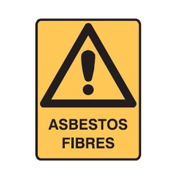 Safety Alert Picto Asbestos Fibres Sign - 300mm (W) x 450mm (H), Metal
