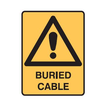 Safety Alert Picto Buried Cable Sign - 300mm (W) x 450mm (H), Metal