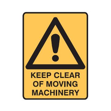 Warning Sign - Safety Alert Picto Keep Clear Of Moving Machinery - 450mm (W) x 600mm (H), Metal