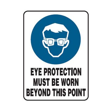 Safety Goggles Picto Eye Protection Must Be Worn Beyond This Point Sign