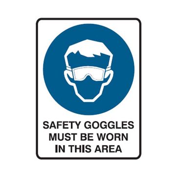 Mandatory Sign - Safety Goggles Picto Safety Goggles Must Be Worn In This Area 