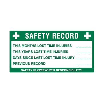 Safety Record First Aid Sign