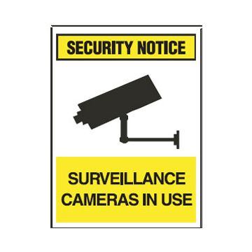 Security Notice Sign - Surveillance Cameras In Use