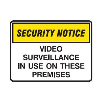 Security Notice Video Surveillance In Use On These Premises Sign
