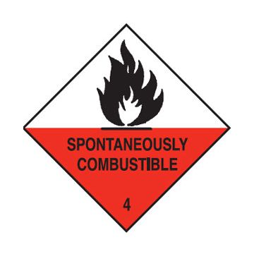 Dangerous Goods Sign - Spontaneously Combustible Class 4.2