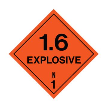 Dangerous Diamond Sign - Explosive Class 1.6