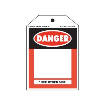 Blank Danger Tag with Tie-On
