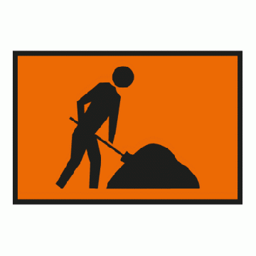Workers Ahead Picto Sign - 600mm (W) x 900mm (H), Metal, Boxed Edge, Class 1 (400) reflective