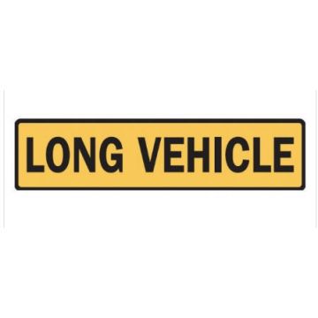 Long Vehicle Hinged Sign - 1020mm (W) x 250mm (H), Galvanised Steel, Class 2 (100) Reflective