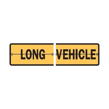 Long Vehicle Sign Split Hinged - 510mm (W) x 250mm (H), Galvanised Steel, Class 2 (100) Reflective