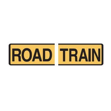 Road Train Split Sign - 510mm (W) x 250mm (H), Galvanised Steel, Class 2 (100) Reflective