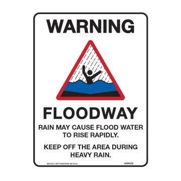 Warning Floodway Sign