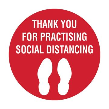 Floor Marking Sign - Thank You For Practising Social Distancing