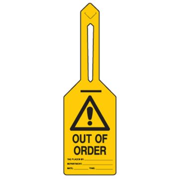 Tie Out Tags - Warning Out Of Order