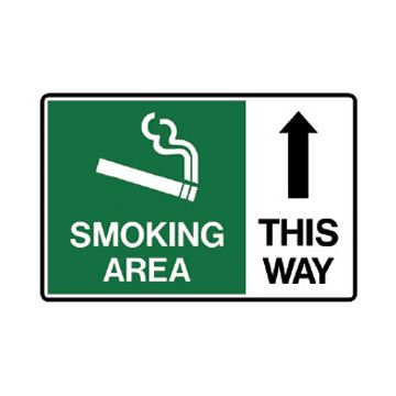 Smoking Area Sign - Arrow Up This Way