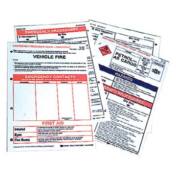 Vehicle Fire Emergency Guide Card - 210mm (W) x 295mm (H), Plastic