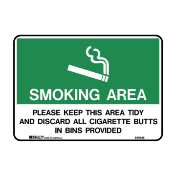Smoking Area Sign - Smoking Area Please Keep This Area Tidy And Discard All Cigarette Butts