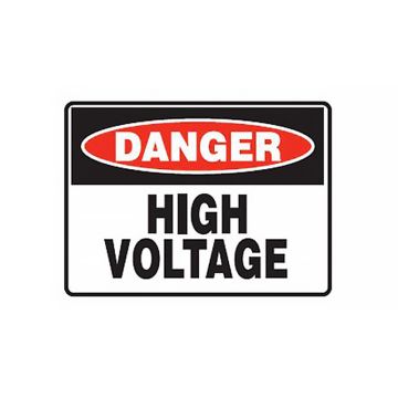 Danger Sign - High Voltage, 450mm (W) x 300mm (H), Metal, Embossed Header, UV Laminate