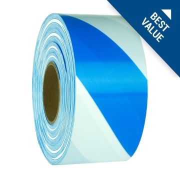 Printed Barricade Tapes - Blue/White Stripes - 75mm x 50m