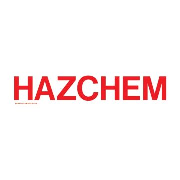 Hazchem Placard - 600mm (W) x 125mm (H), Metal