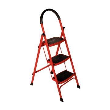 3 Step Ladder 120kg - Red