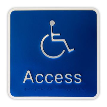 Premium Braille Sign - Access Toilet, 190mm (W) x 190mm (H), Anodised Aluminium