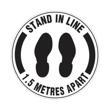 Floor Marking Sign - Stand In Line 1.5 Metres Apart