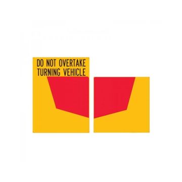 Do Not Overtake & Marker Sign Set - 300mm (W) x 300mm (H) & 300mm (W) x 400mm (H), Self-Adhesive Vinyl, Class 1 (400) Reflective