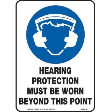 Mandatory Sign - Hearing Protection Must Be Worn Beyond This Point