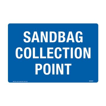 Sandbag Collection Point Sign, W450mm x H300mm, Metal