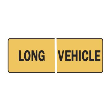 Long Vehicle Split Sign, 510mm (W) x 250mm (H), Self Adhesive Vinyl, Class 2 (100) Reflective