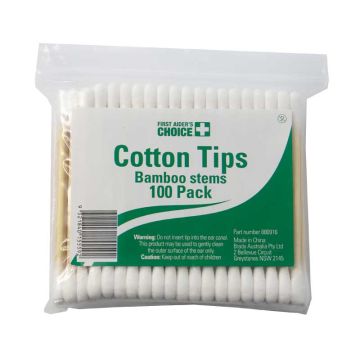 Cotton Buds with Bamboo Stem, Pack of 100