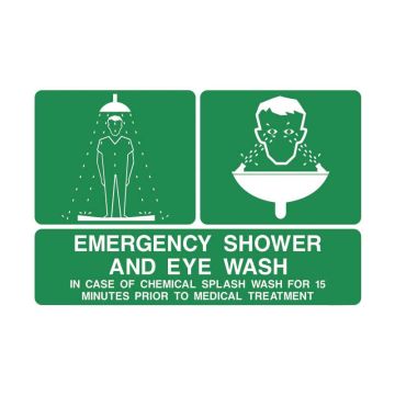 Emergency Shower And Eye Wash First Aid Sign