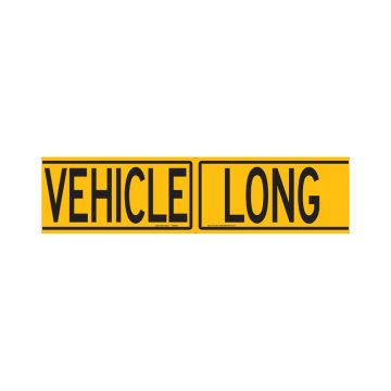 Long Vehicle Sign Hinged - 510mm (W) x 250mm (H), Galvanised Steel, Class 2 (100) Reflective